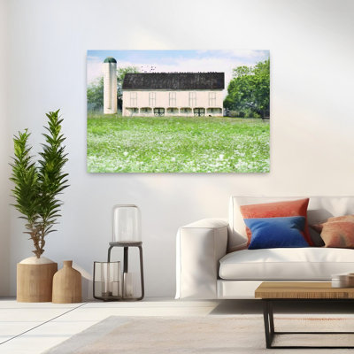 Art contemporain contemporain, paysage paisible, oiseau rustique, paysage