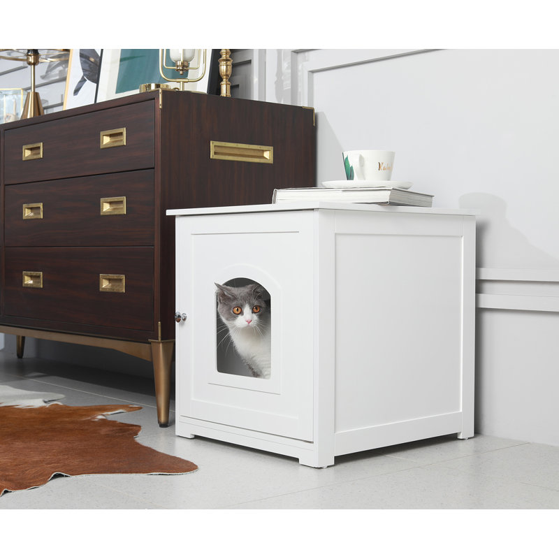 Maumee Enclosed Litter Box Enclosure, White
