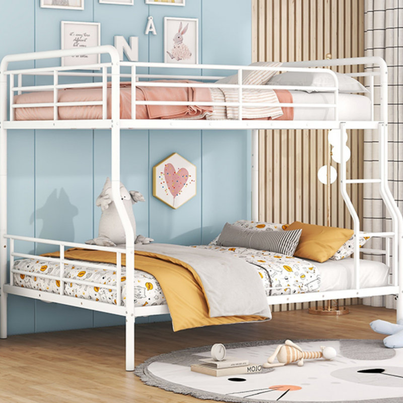 Lit double superposé au-dessus de grand lit double, Blanc