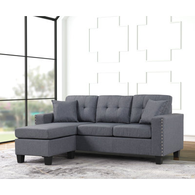 Modern L-Shaped Sectional Sofa With Chaise, Contemporary Upholstered Living Room Couch, Deep-Seat Comfort With Supportive Back Cushions, Sturdy Frame, Sleek Minimalist Design
