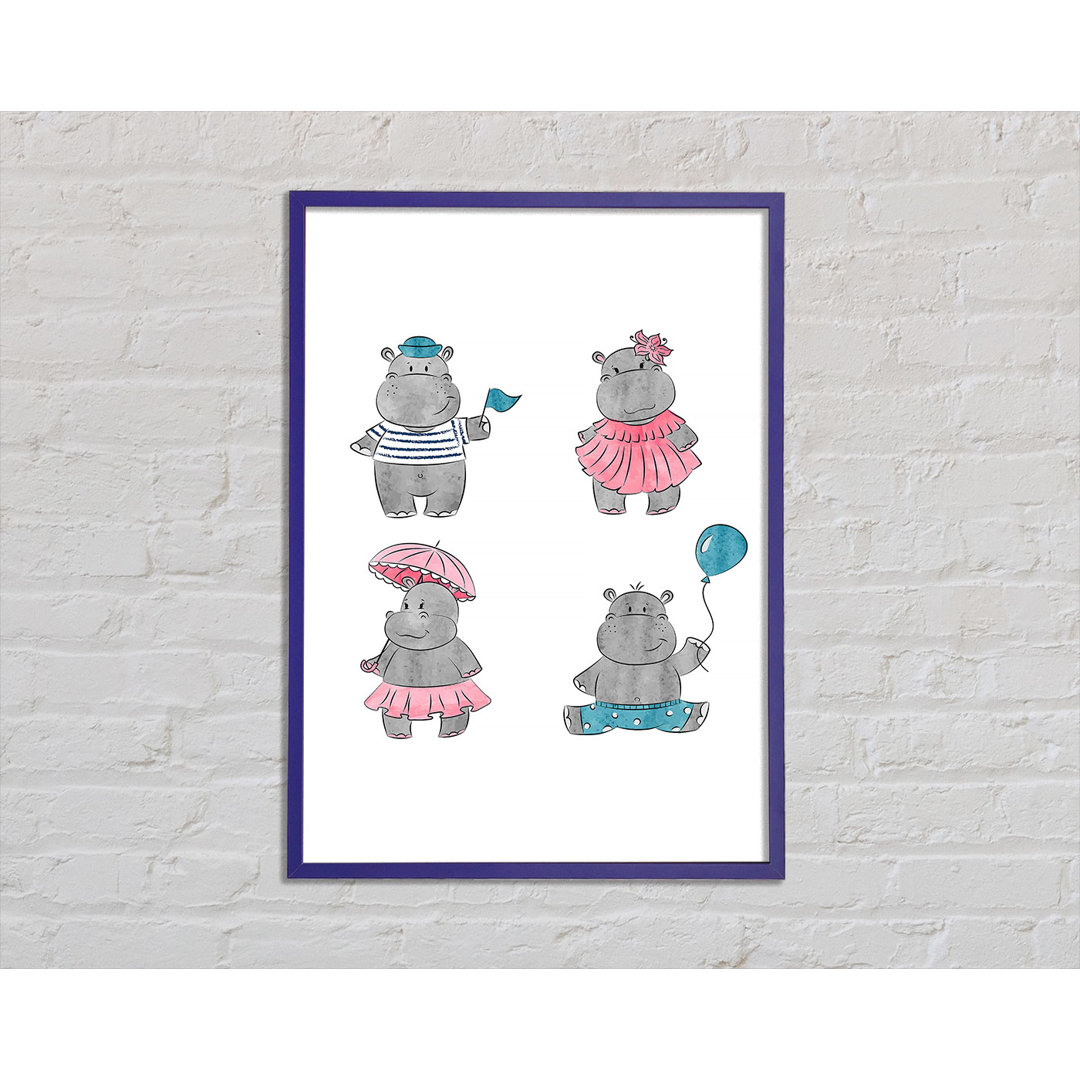 Gerahmtes Poster Hippo Love