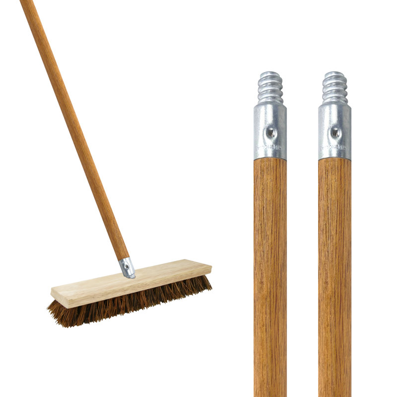 Manche à balai de remplacement en bois de 48 pouces avec embout en métal fileté et laqué pour le nettoyage des planchers Ilot Commercial Products (paquet de 2)