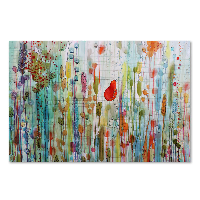«a om dans le jardin', reproduction d’impression sur toile tendue, H 22 po x l 32 po