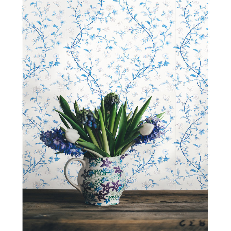 Floraison Wallpaper, Porcelain