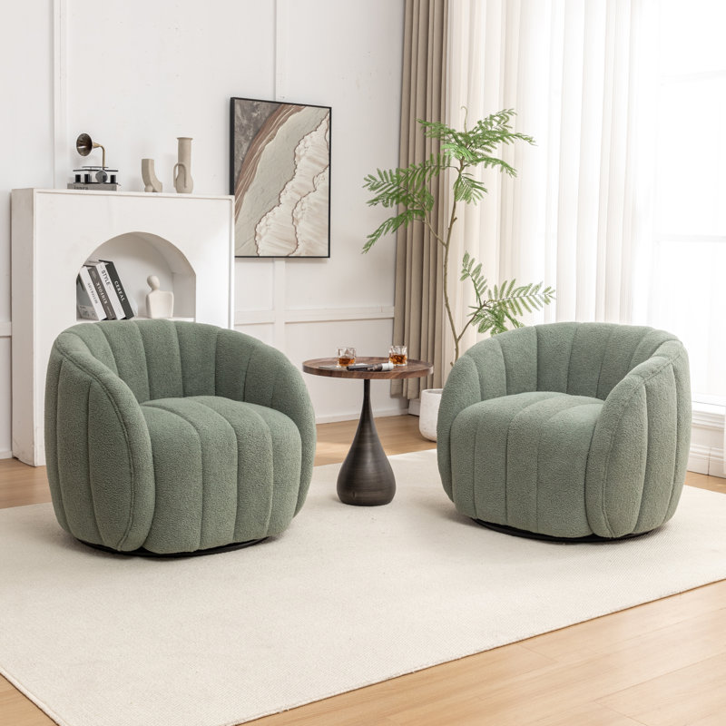 Fauteuil demi-tonneau pivotant, Mélange de polyester vert