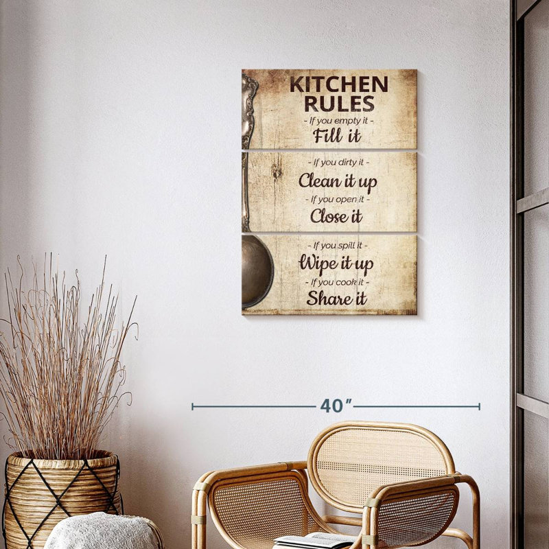 Ensemble de cuisine 3 pièces Kitchen Rules, H 38 po x l 24 po x P 1,25 po