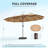 8.5Ft X 14.5Ft Rectangular Market Umbrella With Base And Solar Warm Lights-76897718