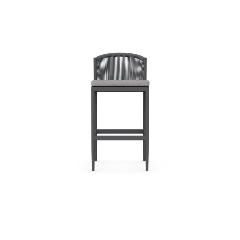 Catalina Patio Bar Stool with Cushion, 32.48" H, Charcoal