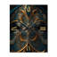 Horloge murale fractale univers rétro or et bleu sarcelle I-99634150