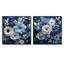 Aquarelle de fleurs saisonnières bleues et blanches - ensemble de collage floral carré de 2-438944772-438944775