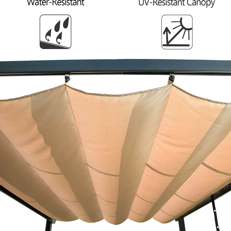 Pergola d'extérieur à auvent rétractable - abri de jardin pour patio en aluminium avec abri de jardin