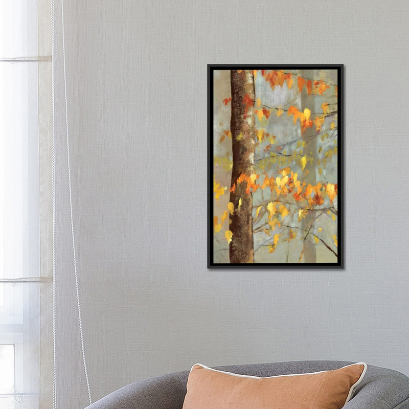 « golden branches i », impression sur toile, H 26 po x l 18 po x P 1,5 po, Toile avec cadre noir, Pas de tapis