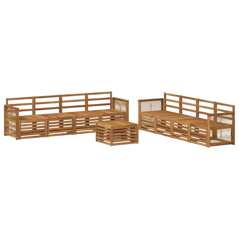  Outdoor Sofa Set 9 Pcs, Natural