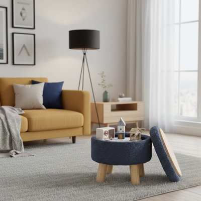 Petit repose-pieds rond avec repose-pieds Sherpa
