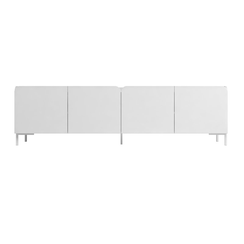 Bogardus White Mid-Century Modern TV Stand with Cabinets