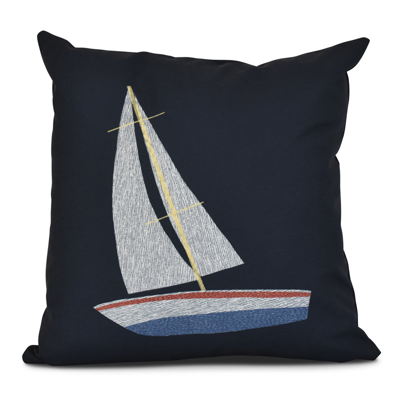 Housse et insert de coussin carré d'extérieur Sail, Sun & Fun Set Sail, H 16 po x l 16 po x P 3 po