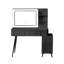 Meuble-lavabo moderne avec lumières DEL et miroir, ensemble de coiffeuse 4 tiroirs avec tabouret, luminosité à intensité variable de 3 couleurs, peu encombrant pour la chambre à coucher-750418477