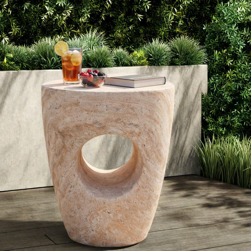 Space Saving Patio Tables, 14.5 Inch Magnesia Oxide, Modern Outdoor Home