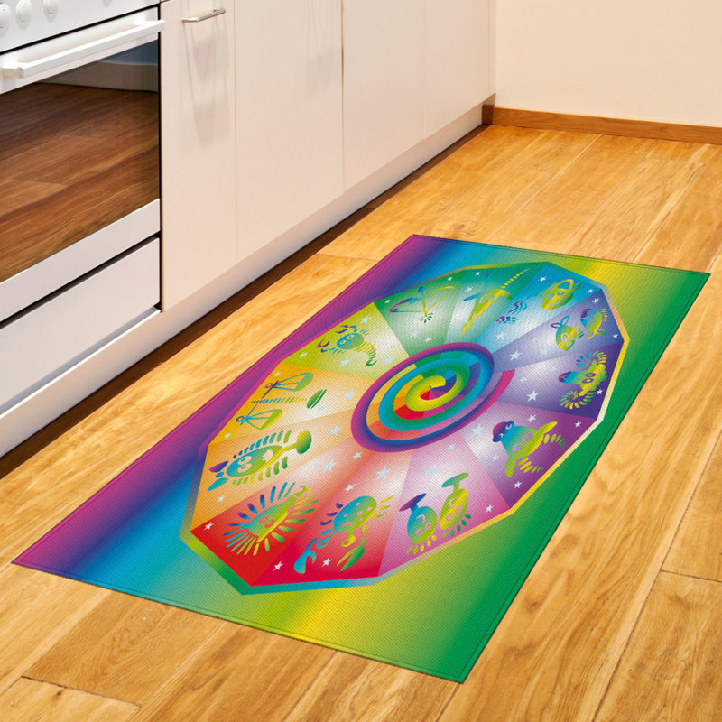 Astrology High Density Long Fiber Poly Threads Decorative Area Rug Carpet, Rectangle 2'7" x 5'