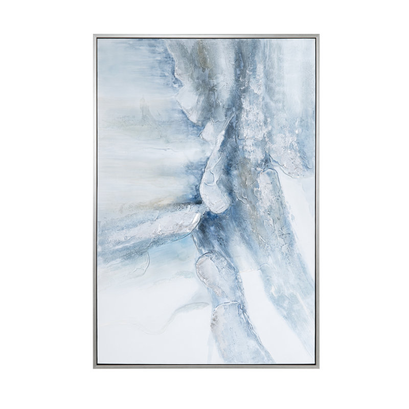 Lucie Blue Abstract Framed Canvas Wall Art
