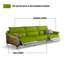 Canapé modulaire vert en cuir véritable-429046765