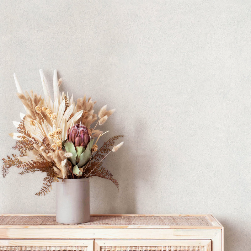 Earth Collection Textured Rustic Effect Wallpaper Roll, Cream