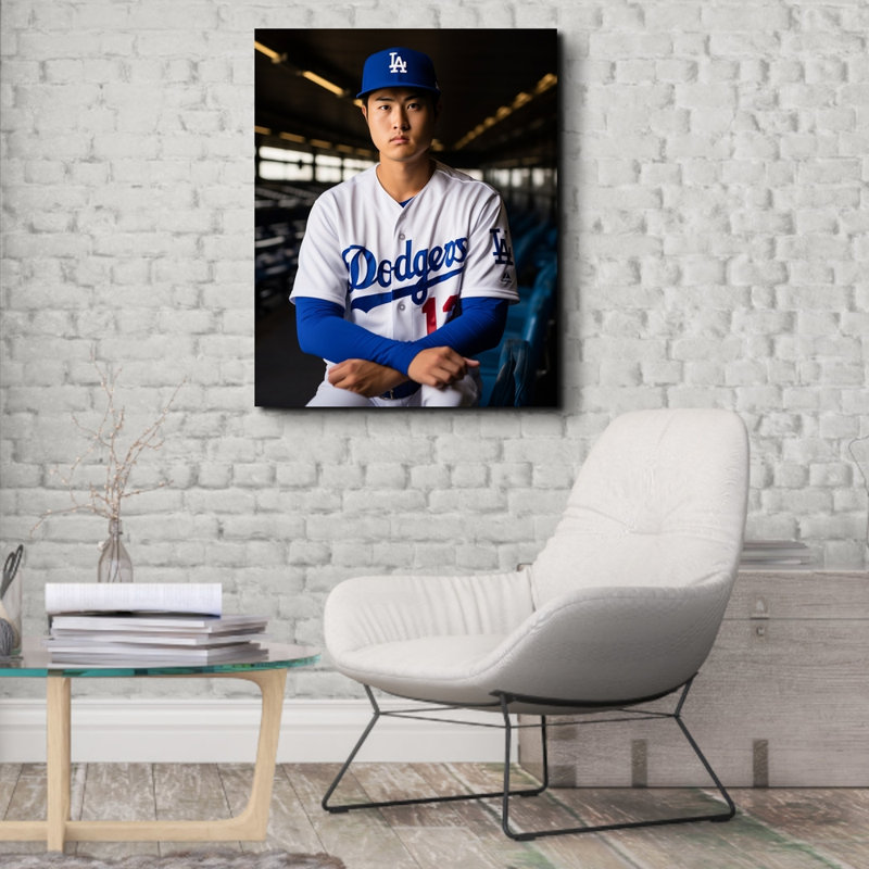 "Shohei Ohtani 5" sur toile, H 18 po x l 15 po