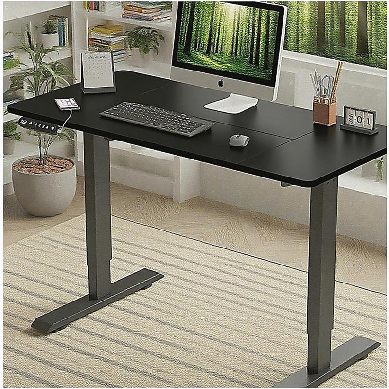 Bureau à hauteur réglable de 55 po x 24 po à hauteur réglable pour la maison et le bureau, H 32 po x l 55 po x P 24 po