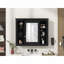 Armoire de rangement murale de salle de bain 35 po x 28 po, armoire à pharmacie, armoire murale moderne avec miroir, armoire à miroir avec 6 tablettes ouvertes (meuble-lavabo non inclus)