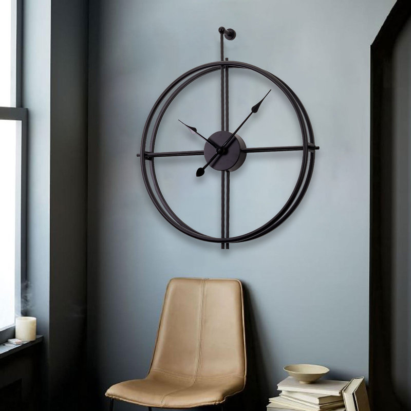 Horloge murale en fer forgé, Noir