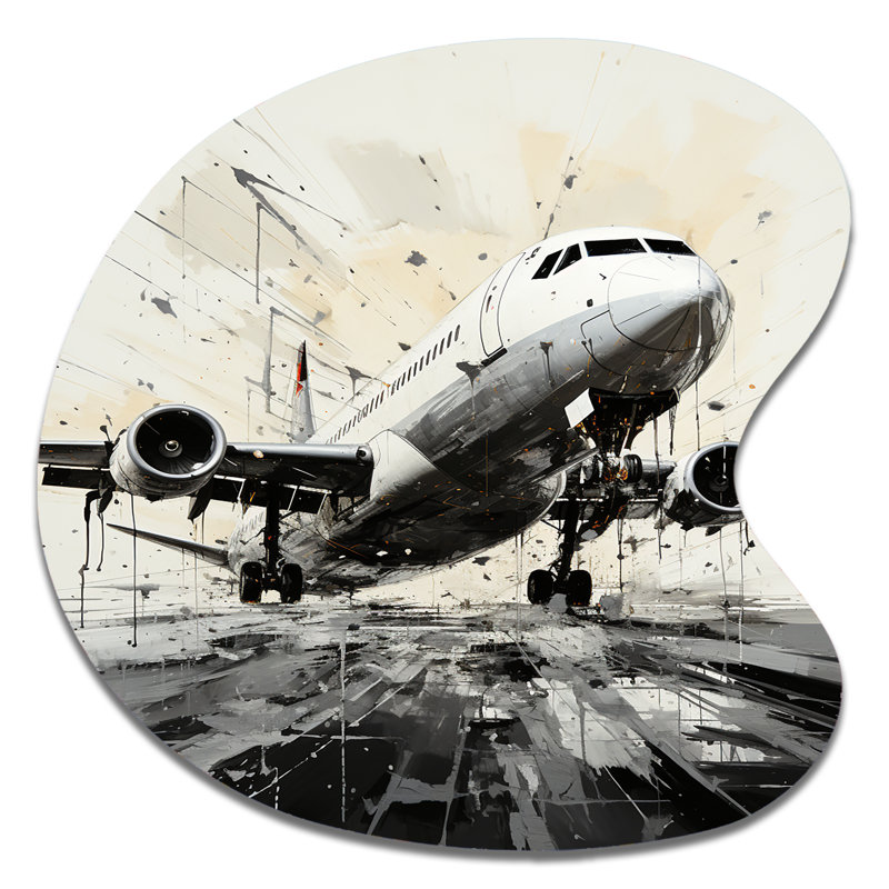 Abstrait avion en forme de goutte - Décoration murale irrégulière en métal, H 33 po x l 33 po