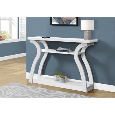 Table d'appoint, console, vestibule, étroit, canapé, salon, chambre à coucher, stratifié blanc, contemporain, moderne