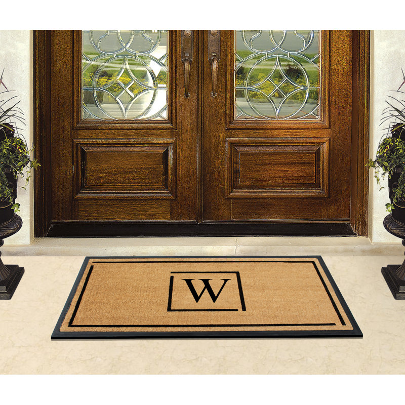 Tapis de porte d'extérieur antidérapant en fibre de coco 48 po x 24 po Amaranthe, W