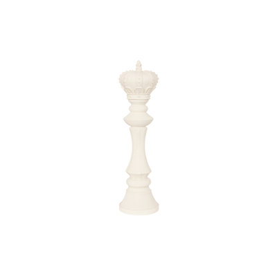 Sculpture King Chess, pierre blanche, petit