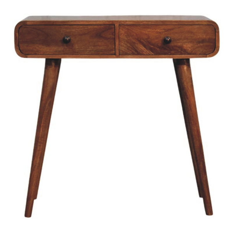 Console à deux tiroirs en bois courbé