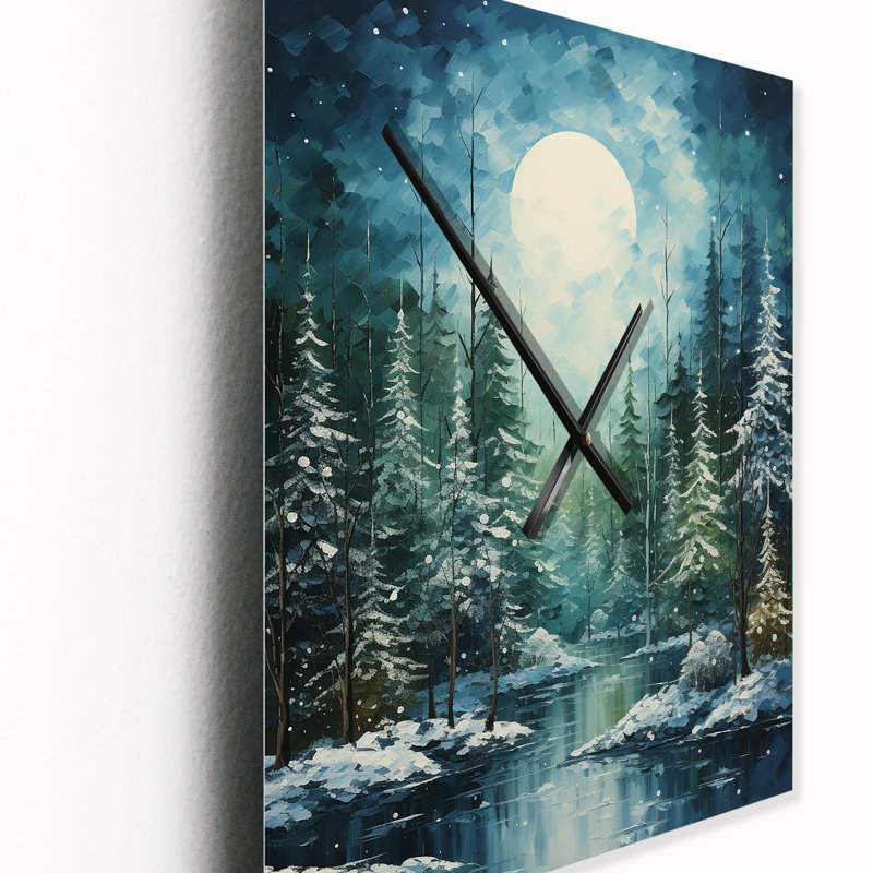 Horloge murale Winter Snowy Evergreen II - Paysages, Grand