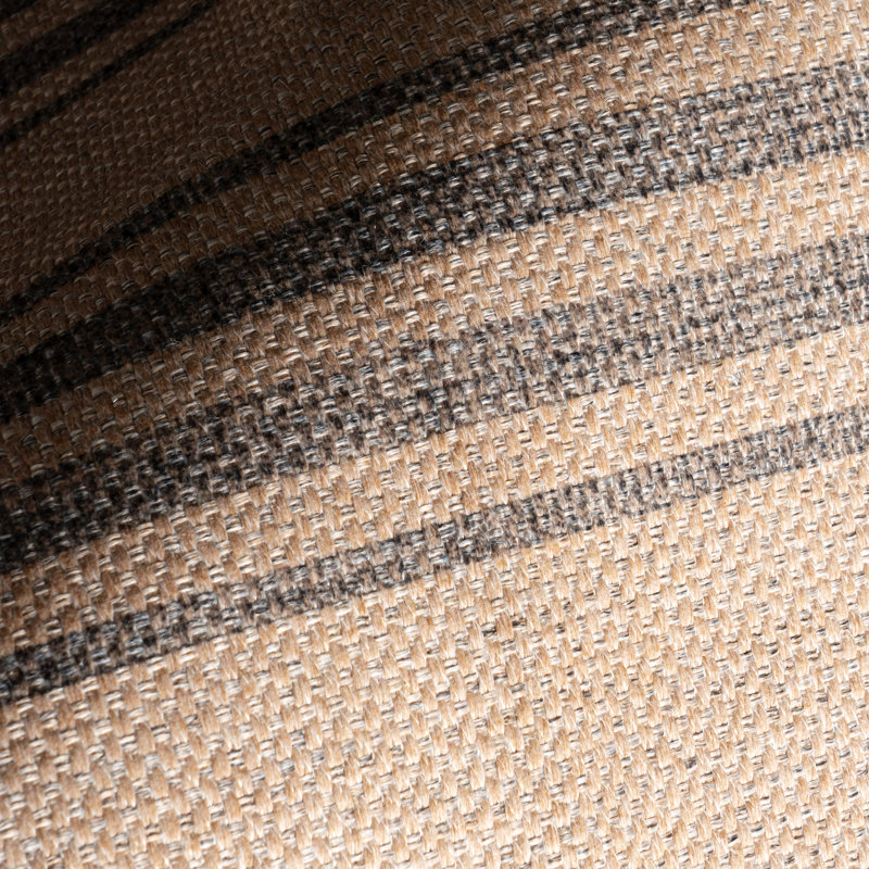 Natural Beige and Brown Striped Synthetic 9' x 12' Washable Area Rug