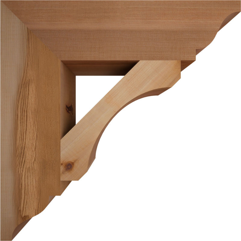 Support en bois rustique traditionnel BKTLEC01, Cèdre rouge de l'Ouest (lisse), H 16 po x l 3,5 po x P 16 po