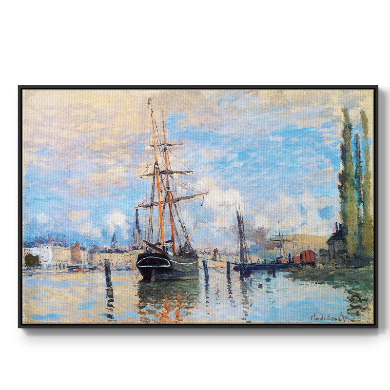 " The Seine At Rouen, 1872 ", 17" H x 25" W x 2" D, Black