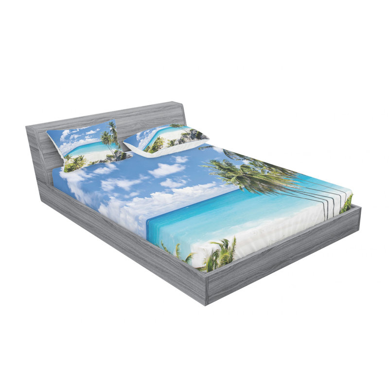 Ensemble de draps Barbados Beach, Ensemble de drap pour grand lit avec drap-housse