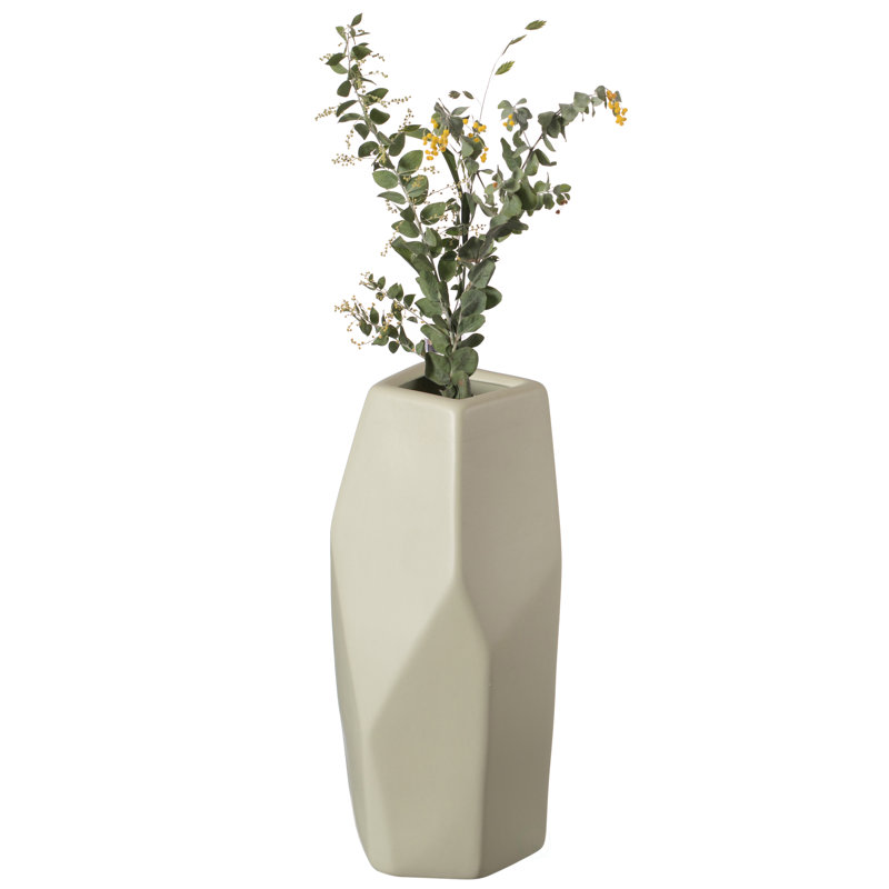 Jakeob Ceramic Table Vase, Beige