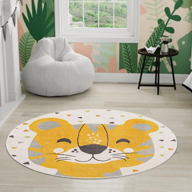 Whimsy Kids Geometric Polypropylene Plastic Rug, Round 7'10"
