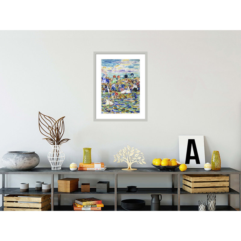«Idler on the Beach» par Maurice Brasil Prendergast, impression giclée sur cadre, 29.5" H x 22.76" W