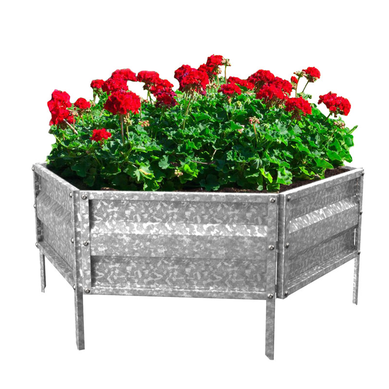Raised Garden Bed Plant Holder Kit With Adjustable Galvanized Iron For Growing Flowers, Vegetables, Herbs by Pure Garden 21" L x 9.75" W x 5.5" H
