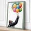 Chimpanzee and Balloons Modern 1 Piece Wrapped Canvas Wall Art-776464902-776464897