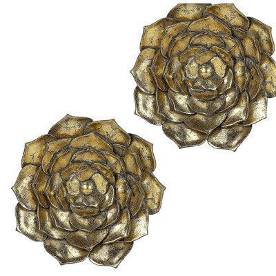 Plaque murale succulente D10x1,4 ", 2 pièces