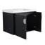 Armoire de salle de bain murale 28 pouces - Lavabo en céramique inclus avec porte à fermeture douce et poignée en métal pour meuble-lavabo avec poignées style classique