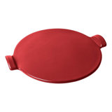 Emile Henry 14.5" Round Smooth Ceramic BBQ Pizza Stone Bakeware, Burgundy Red