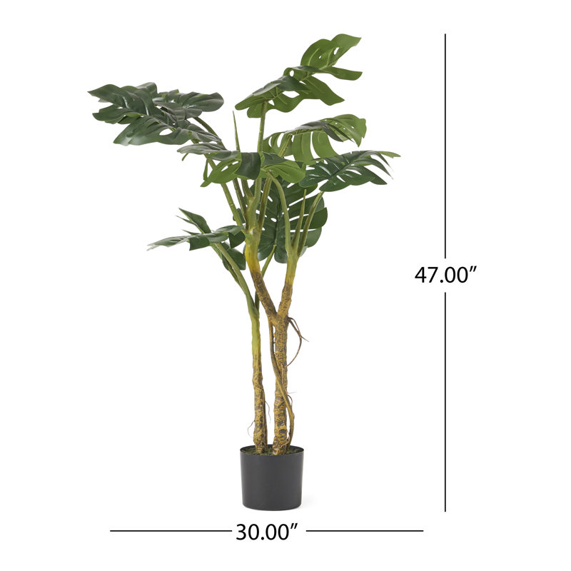 Fleeman Faux Monstera Tree in Pot, 48" H x 30" W x 30" D