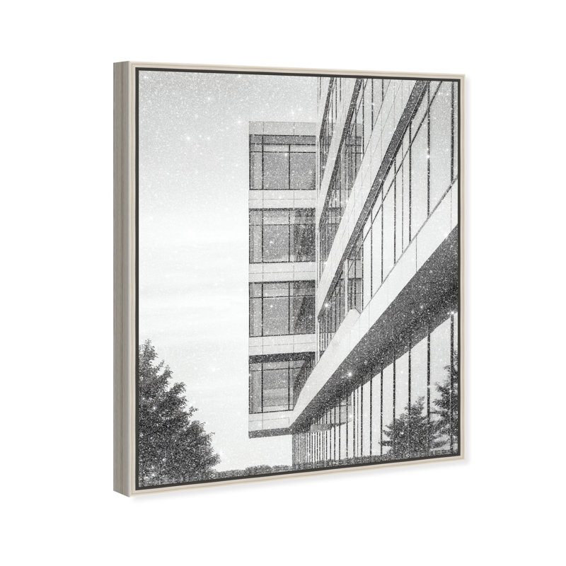Glass Labyrinth II Architecture Canvas Print by Oliver Gal, Black Frame, 16 x 20, 37"H x 46"W, Silver Floater Frame